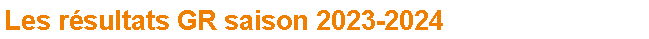 Zone de Texte: Les rsultats GR saison 2023-2024